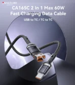 کابل دیتا یو اس بی/تایپ سی به تایپ سی Yesido CA165C 60W USB/Type-C to Type-C