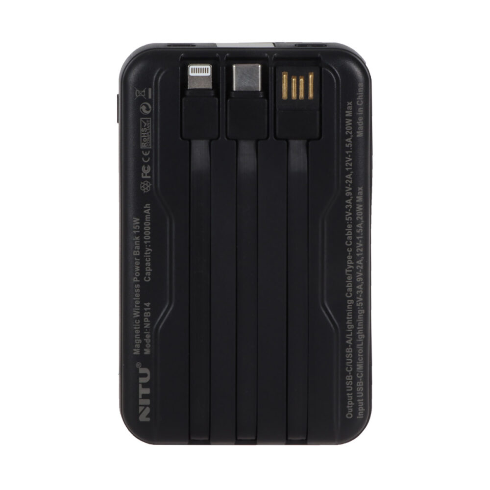 پاوربانک فست شارژ Nitu 10000mAh مدل NPB14 - مشکی - تصویر 5