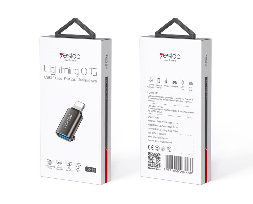 تبدیل USB 3.0 به لایتنینگ یسیدو YESIDO GS14 - تصویر 2