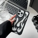 قاب آیفون طرح آتش flame مشکی